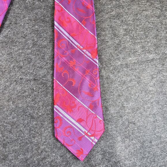 Ted Baker Repp Silk Tie Designer London Luxury USA Stripe 59" Classy Work - Picture 6 of 12